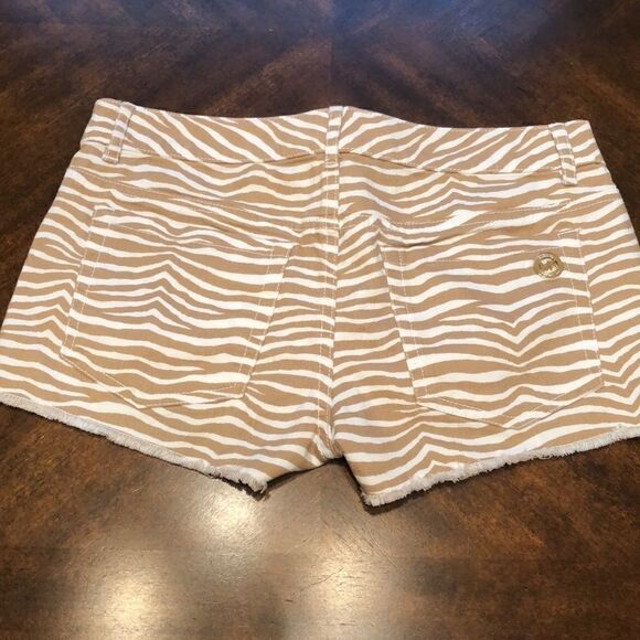 NWOT Awesome Michael Kors Leopard Stripe Shorts 0 - Picture 4 of 6
